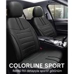 Nissan Presea 1990–1999 Colorline Sport Serisi Deri Siyah Koltuk Kılıfı - Modüler Standart