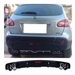 Nissan Qashqai Siyah Difüzör 4 Krom Egzoz Görünümlü Difizör Arka Ek Body Kit
