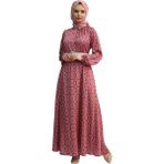 Nissra 6'lı Çan Etek Kobe Saten Elbise NSR148001 - Pembe - 46
