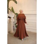 Nissra Ankanoor Taba Çift Fırfırlı Salaş Elbise ANKA255068 - Standart