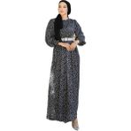 Nissra Balon Kol Simli Şifon Elbise NSR167901 - Siyah - 38
