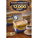 nistabolje 12.000 Adet Çay Kahve Kaşığı Tahta Ahşap Karıştırıcı Kaşık Tek kullanımlık Karıştırma Çubuğu