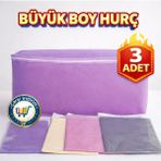 Nistabolje 3 Adet Büyük Boy Yorgan Hurcu 100 x 50 x 40 cm Ölçülerinde Hava Alabilen Tela Kumaş