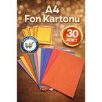 nistabolje 30 Adet A4 Boyutu Fon Kartonu 24x34 Karışık Renkli Kırtasiye ve Hobi amaçlı kullanım