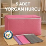 Nistabolje 5 Adet Büyük Boy Yorgan Hurcu Hava Alabilen Tela Kumaş 100x50x40 Ölçülerinde Renkli