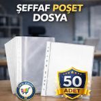 Nistabolje 50 Adet Şeffaf Poşet Dosya A4 Ölçülerle Sağlam Polipropilen Malzeme