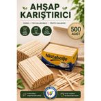 nistabolje 500 Adet Tahta Karıştırıcı Çay Kahve Kaşığı Doğal Ahşap Kaşık Tek kullanımlık Karıştırma Çubuğu