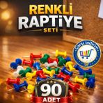 Nistabolje Renkli Harita Çivisi 90 Adet Mantar Pano Raptiyesi Farklı Renk Seçenekleri