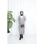 Nisum Moda Cepli Uzun Triko Hırka - Gri - Standart
