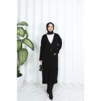 Nisum Moda Cepli Uzun Triko Hırka - Siyah - Standart