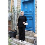 Nisum Moda Çimalı Modal Pantolonlu Takım - Siyah - 2