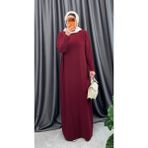 Nisum Moda Şık Ferace Elbise - Bordo - Standart