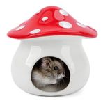 Niteangel Seramik Hamster Habitat Saklanması: - Suriye Cüce Hamster Fareleri Gerbils Kireçleme veya Diğer Benzer Boyutlu Küçük Evcil Hayvanlar için Saklanma Evi (Mantar Şeklinde)