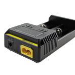 Nitecore NEW i2 Akü Şarj Cihazı, Akülü Piller için İki Yuvalı Şarj Cihazı, Ev ve Araba için Şarj İstasyonu, Siyah