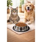 NitruDesign Çelik Kedi Köpek Mama ve Su Kabı 22 cm 500 ml 1 ADET