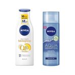 Nivea 200 ml Aqua Sensation Canlandırıcı Yüz Temizleme Jeli + Q10 250 ml Sıkılaştırıcı Vücut Losyonu