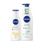 Nivea 250 ml Q10 Sıkılaştırıcı Vücut Losyonu+400 ml Aloe Vera Pump Losyon Set