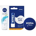 Nivea 75 ml Soft+Dudak Kremi+75 ml Krem