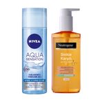 NIVEA Aqua Canlandırıcı Temizleme Jeli 200ml ve Neutrogena Sivilce Karşıtı Yüz Temizleme Jeli 200 ml