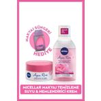 NIVEA Aqua Rose Micellar Çift Fazlı Makyaj Temizleme Suyu 400ml Ve Nemlendirici Krem 50ml, Sünger He