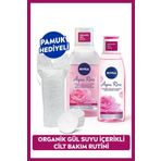 Nivea Aqua Rose Micellar Çift Fazlı Makyaj Temizleme Suyu 400ml ve Nemlendirici Tonik 200ml, Pamuk Hediye