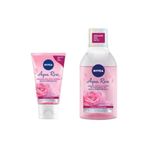 NIVEA Aqua Rose Organik Gül Suyu Içeren Makyaj Temizleme Jeli 150 Ml + Çift Fazlı Temizleme Suyu 400 Ml