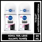Nivea Black and White Invisible Clear 2x25 ml Kadın Mini Deodorant Roll-On