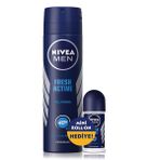 Nivea Black and White Invisible Fresh 150 ml Deodorant ve Fresh Active Mini 25 ml Roll-on