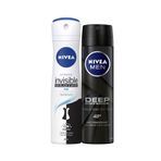 Nivea Black & White Antiperspirant Ter Önleyici Leke Yapmayan Erkek Deodorant Seti 150 ml x 2