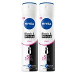 Nivea Black White Clear İnvisible 2x150 ml Deodorant+Banyo Terliği