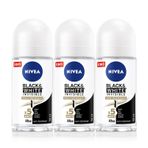 Nivea Black White Invisible Ipeksi Pürüzsüzlük 3x50 ML Kadın Roll-On