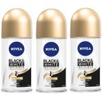 Nivea Black White İpeksi Pürüzsüzlük 3x50 ML Kadın Roll-On