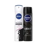 Nivea Black&White Clear Kadın Deodorant Sprey 150 Ml+Deep Dimension Erkek Deodorant 150 Ml 2'li Paket