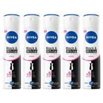 Nivea Black&White Invisible Clear 5x150 ml Kadın Sprey Deodorant