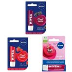 NIVEA Böğürtlen Dudak Bakım Kremi ve NIVEA Çilek Dudak Bakım Kremi ve NIVEA Kiraz Dudak Bakım Kremi (4,8gr)