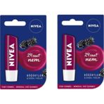 Nivea Böğürtlen Özlü Dudak Bakım Kremi 2 x 4.8 G