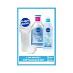 NIVEA Canlandırıcı Micellar Makyaj Temizleme Suyu 400 ML + Nemlendirici Tonik 200 ML + Pamuk