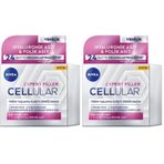 NIVEA Cellular Expert Filler Yoğun Yaşlanma Karşıtı Gündüz Bakım Yüz Kremi 50 ml, Hyaluronik Asit ve Folik Asit, SPF30 Güneş Koruması (2 paketi)