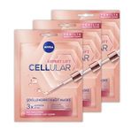 NIVEA Cellular Filler Dolgunlaştırıcı Yüz Maskesi,Hyaluronik Asit ve KolajenTetikleyici,X3 Adet