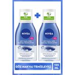 NIVEA Çift Fazlı Suya Dayanıklı Göz Makyaj Temizleyici 125ml, Kirpik Bakımı, Biotin, Hassas Cilt, X2 Adet