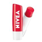NIVEA Çilek Dudak Bakım Kremi 4.8 gr, 24 Saat Nemlendirme,Çilek Kokusu,Işıltılı Renk,Mineral Yağı İçermez
