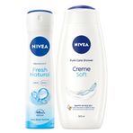 NIVEA Creme Soft Banyo ve Duş Jeli 500ml ve Kadın Sprey Deodorant Fresh Natural 150ml, 48 Saat Ter Karşıtı