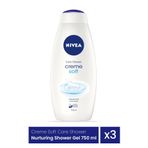 NIVEA Creme Soft Care Duş Besleyici Duş Jeli 3 Adet x 750 ml