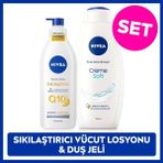 Nivea Creme Soft Kremsi Dokunuş Duş Jeli 750 ml ve Q10 Nemlendrici Vücut Bakım Losyonu 400 ml