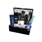 Nivea Damat Bohçası Erkek Bohça Kozmetik Seti Nişan Bohçası Sabmar Erkek Çeyiz Sandığı Siyah 2022055tk
