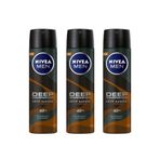 Nivea Deep Dimension Aktif Karbon Espresso 3x150 Ml Erkek Deodorant