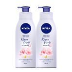 NIVEA Değerli Yağlar İçeren Vücut Losyonu Kiraz Çiçeği & Jojoba Yağı 400ml x 2 Adet, Normal ve Kuru Ciltler için, 24 Saat Nemlendirme, Hızlı Emilen Losyon, Avantajlı Paket