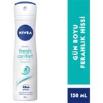 Nivea Deodorant Fresh Nivea Fresh Comfort Kadın Sprey Deodorant 150 ml Pudrasız Alüminyum ve Alkol İçermeyen Dermatolojik Onaylı FormülWomen 150 ml