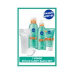 NIVEA Derma Skin Clear Sivilce Karşıtı Yüz Temizleme Jeli 150 ML + Tonik 200 ML + Peeling 150 ML + Pamuk