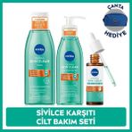 Nivea Derma Skin Clear Sivilce Karşıtı Yüz Temizleme Jeli 150ML, Tonik 200ML, Serum 30M, Çanta Hediye